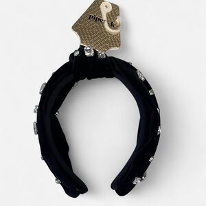 Piper Black Headband with Rhinestone Accents
